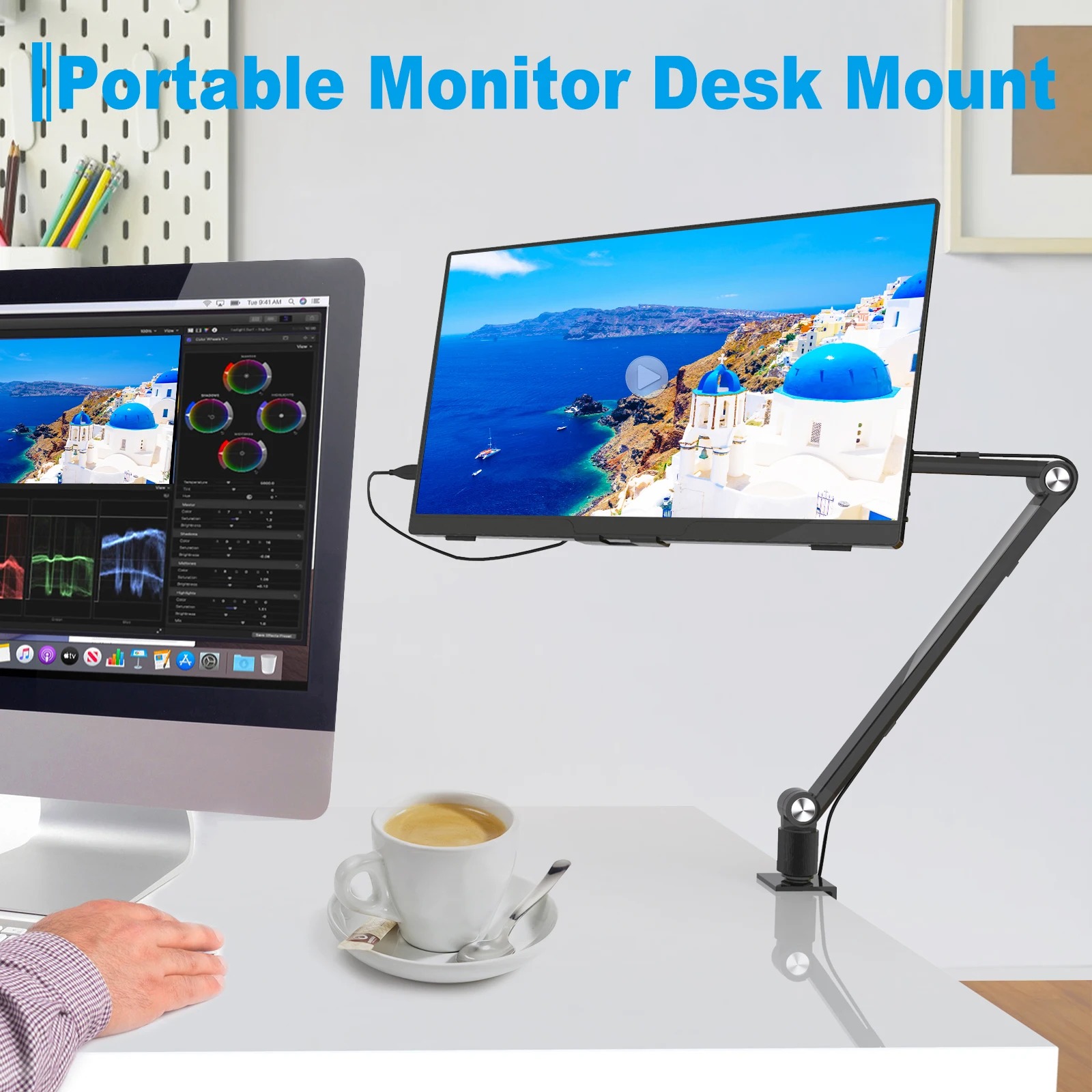Dual Monitor Arm - Suporte portátil para tablet 2025 para