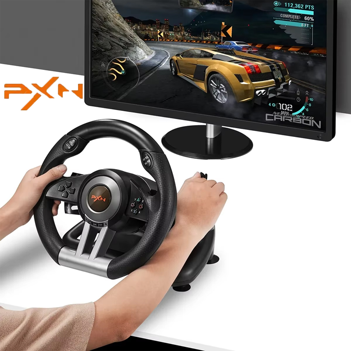 Pc Gaming Entry - Volante de Corrida PXN V3, Compatível