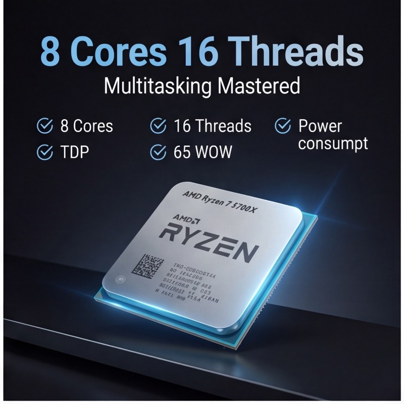 Processador AMD Ryzen 7 5700X  - Pc Gaming Ryzen 7 avaliação e preço