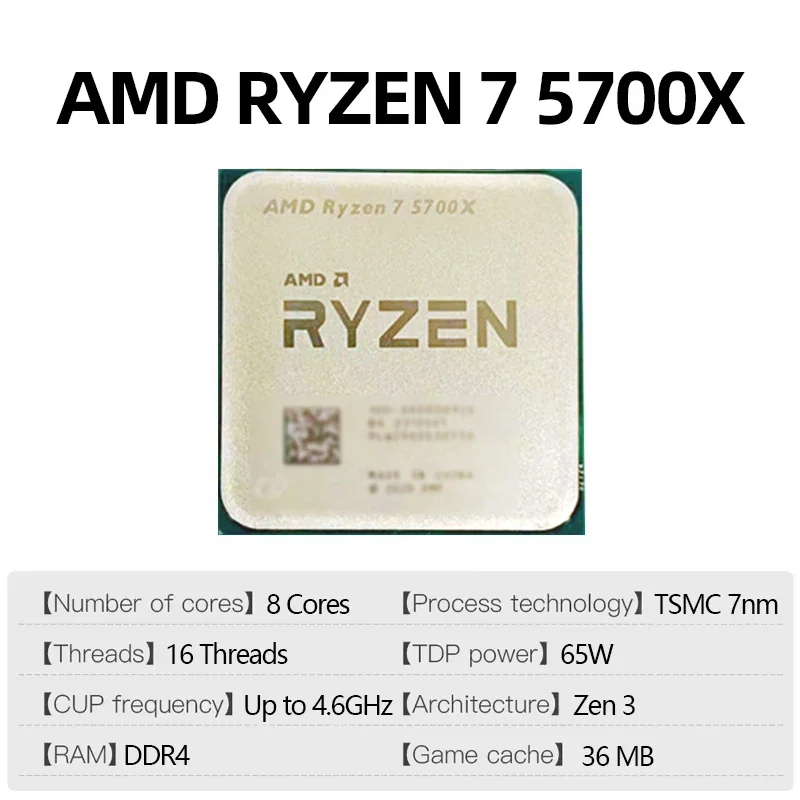 Processador AMD Ryzen 7 5700X  - Pc Gaming Ryzen 7 avaliação e preço