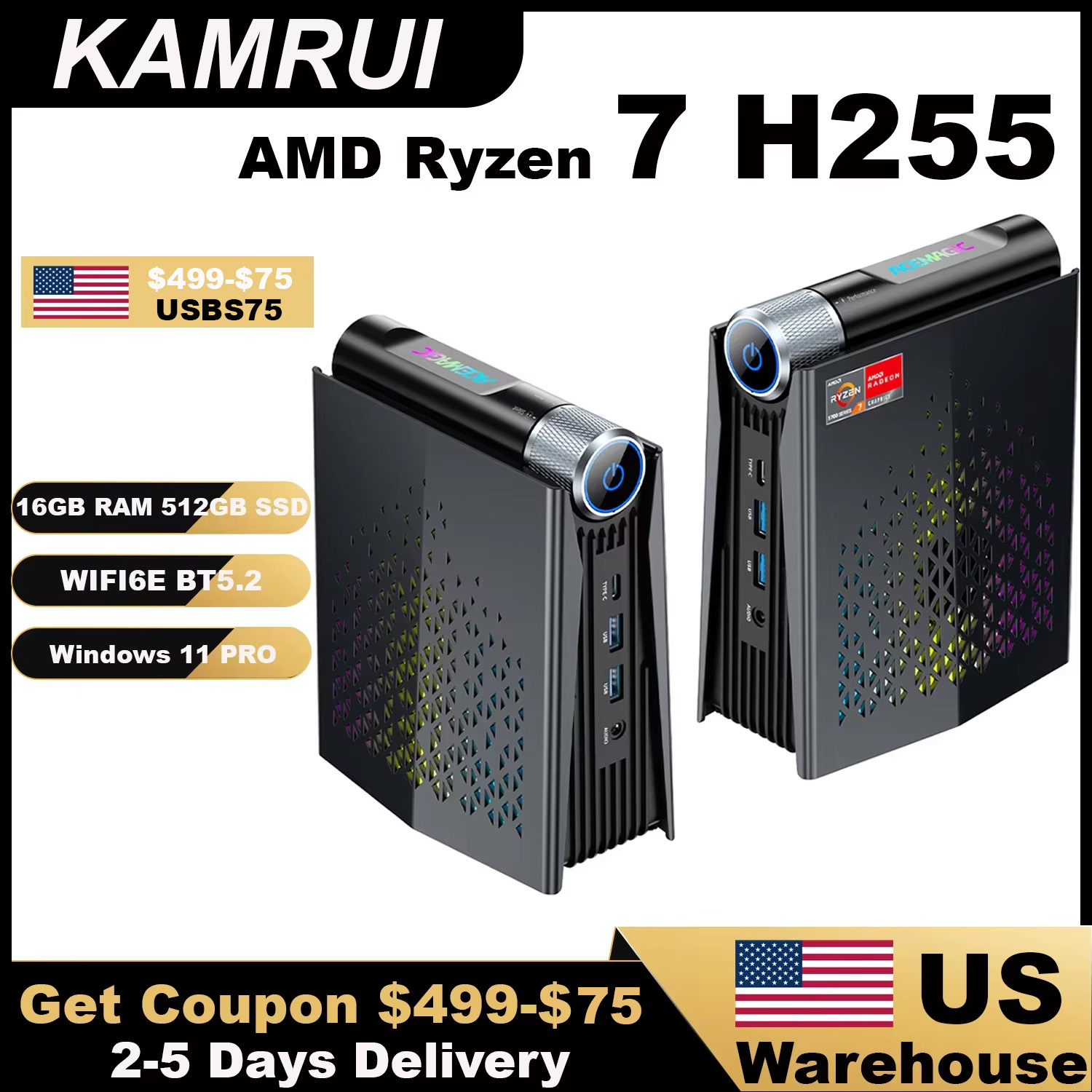 Mini PC Gamer KAMRUI Ryzen 7 H - Pc Gaming Ryzen 7 avaliação e preço