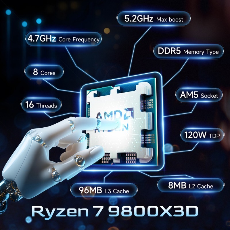 Processador AMD Ryzen 7 9800X3 - Pc Gaming Ryzen 7 avaliação e preço