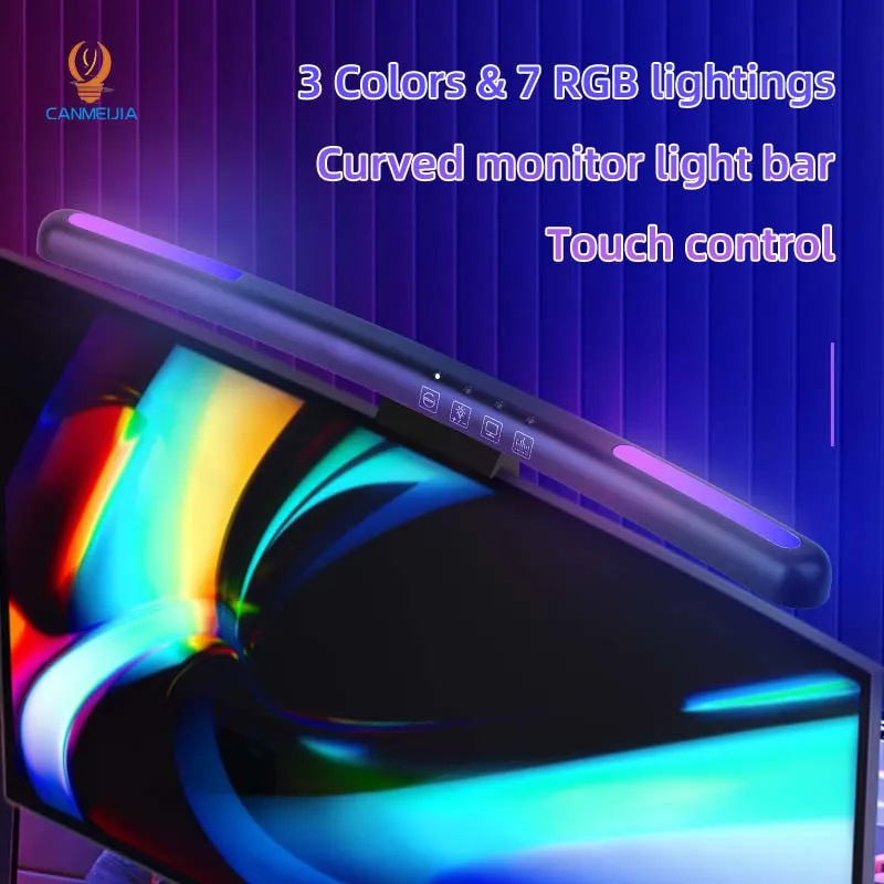 Curvo LED Monitor Light Bar, U - Pc Gaming Aesthetic avaliação e preço